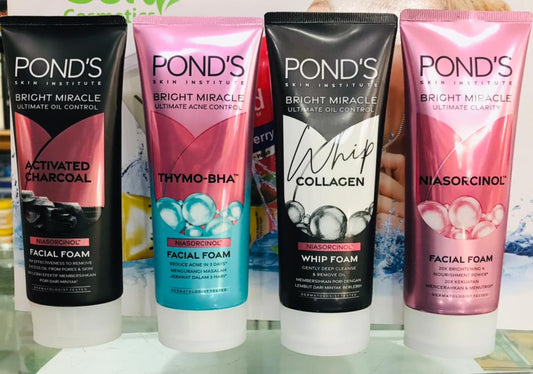 Four Pond's facial foam tubes, facial cleansers