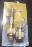 Adjustable garden hose spray nozzle offering multiple spray patterns for watering and cleaning tasks.