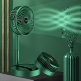Adjustable rechargeable desk fan with a foldable design for convenient personal cooling.