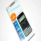 Citizen scientific calculator with packaging on a white background