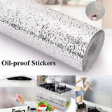 Aluminum foil waterproof heat-resistant sticker for protecting kitchen walls, countertops, and surfaces.