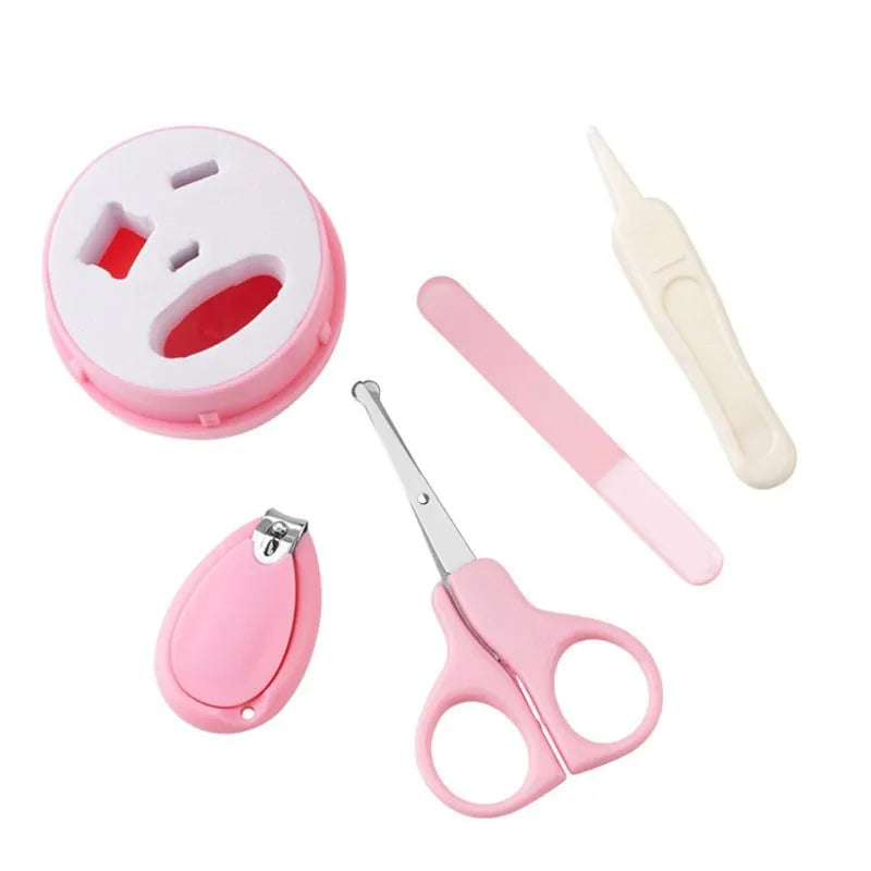 Baby grooming kit with storage case including essential tools for infant nail and personal care.