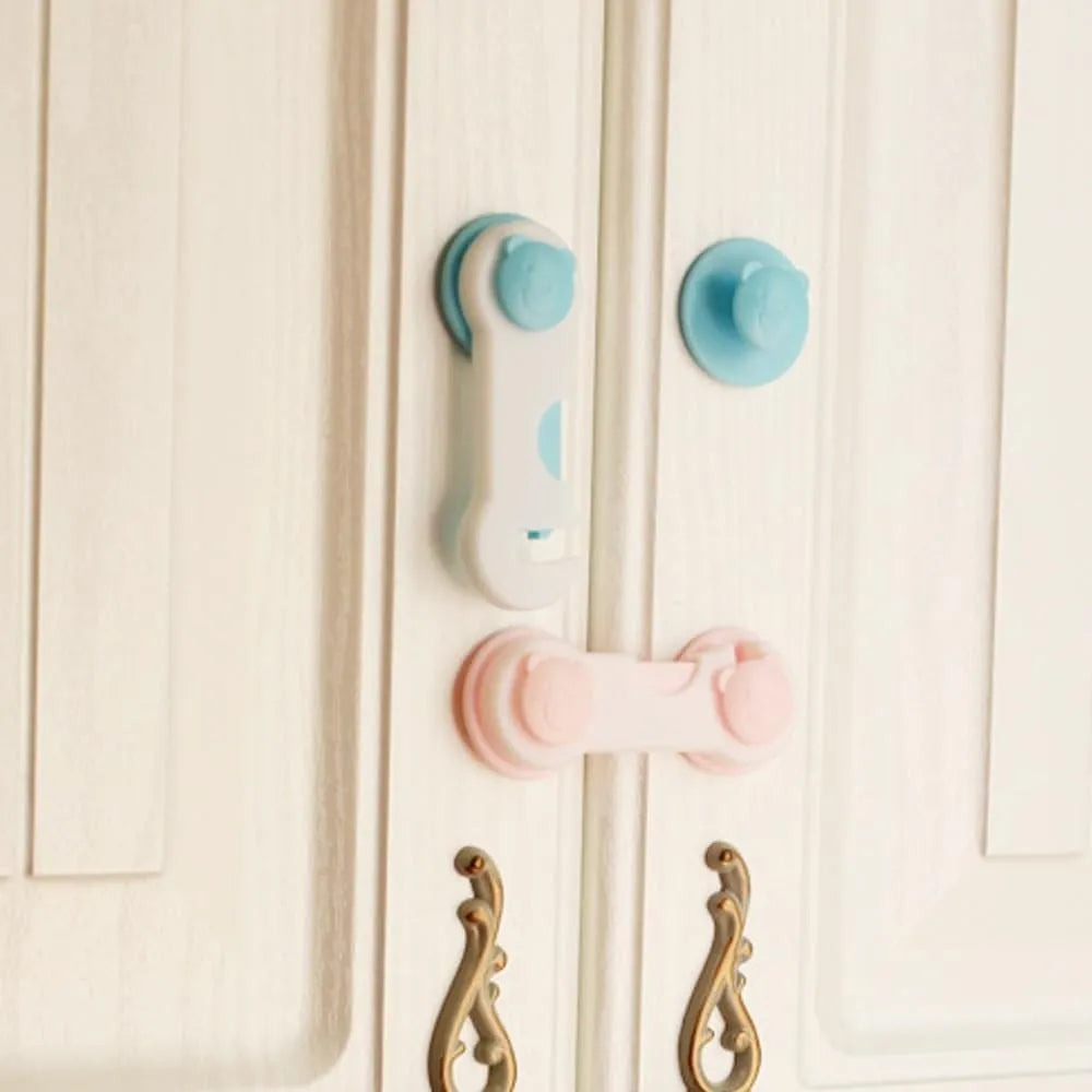 Baby safety cabinet lock for securing drawers, cupboards, and doors in child-friendly homes.