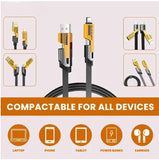 Braided 4-in-1 charging cable designed for fast charging and reliable data transfer.