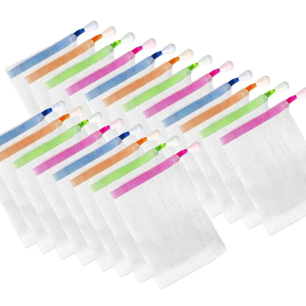 Breathable mesh soap holder designed to promote airflow and extend the usability of soap bars.