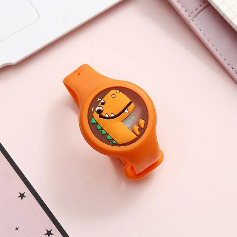 Children's mosquito repellent wristband suitable for travel, camping, and outdoor adventures.