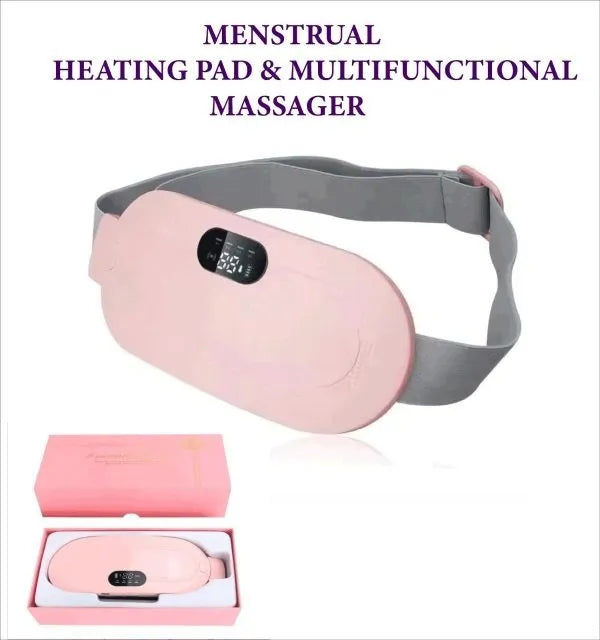 Wearable heating massage pad for convenient use at home, work, or while traveling.