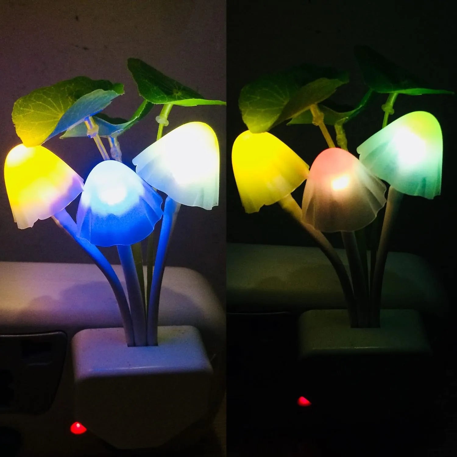 Mushroom LED night lamp with a cute design for bedside, room decoration, and relaxing illumination.
