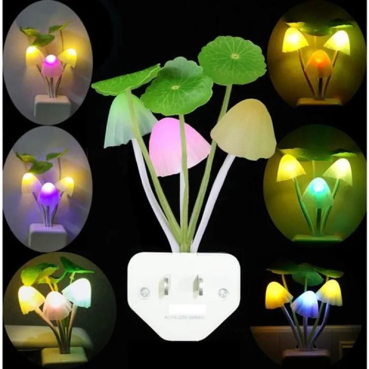 Cute mushroom LED home night light for creating a warm and cozy atmosphere in bedrooms and living spaces.