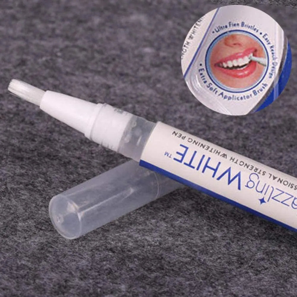 Teeth whitening pen with packaging on a gray background