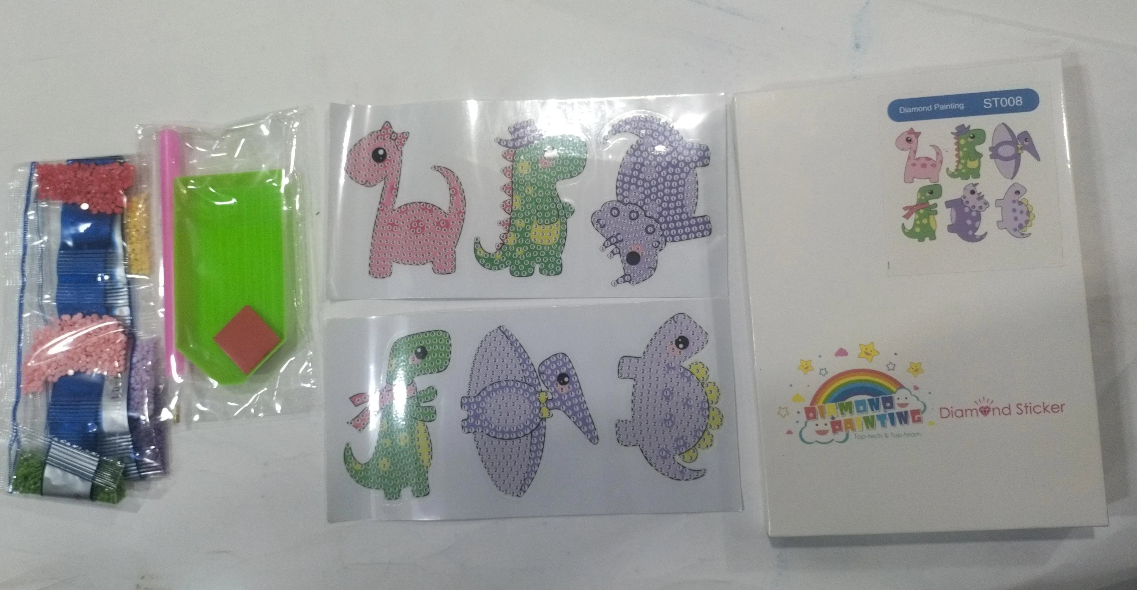 DIY diamond sticker craft set for kids to decorate colorful designs with easy-to-apply gems.