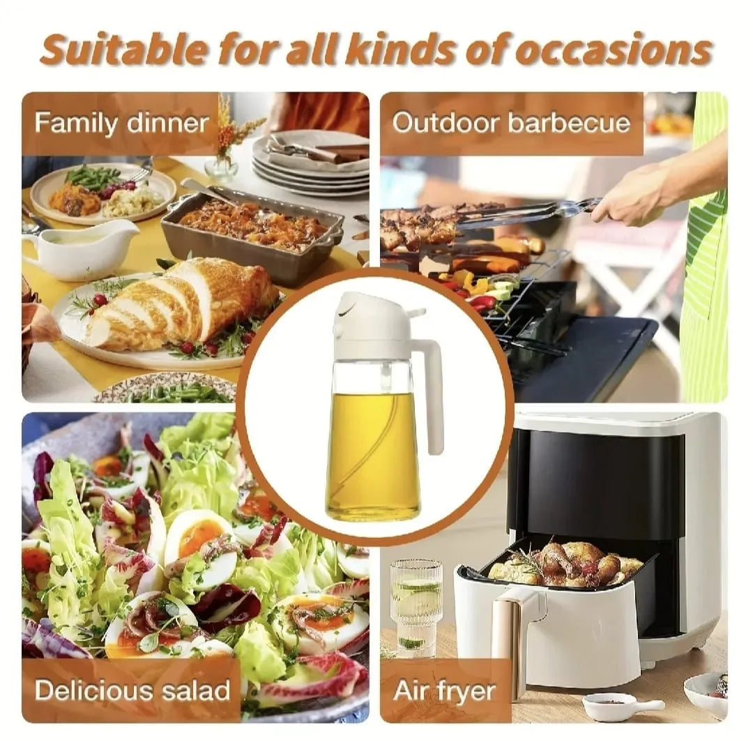 Collage of images showing a family dinner, outdoor barbecue, and salad with an air fryer.