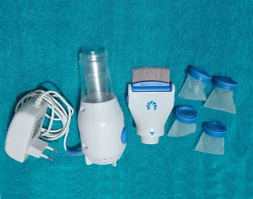 Electric anti lice hair comb for effective and gentle lice removal treatment.