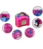 Electric balloon inflator pump for quickly inflating latex and foil balloons for parties and events.