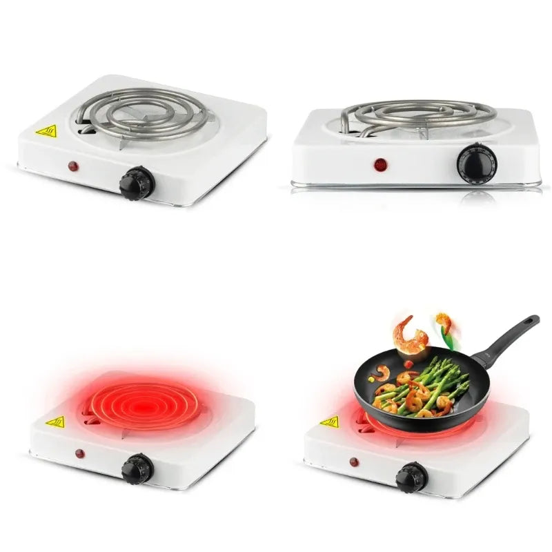 Portable single coil cooking stove with a compact design for easy countertop cooking.