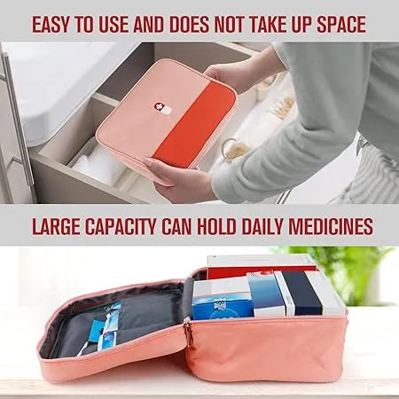 Emergency medicine storage organizer offering waterproof protection and easy access to essential supplies.