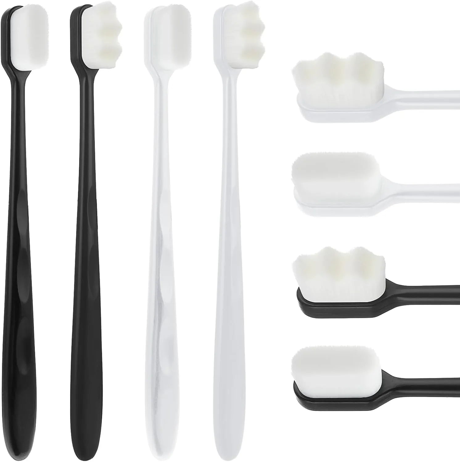 Extra soft toothbrush with ultra-fine bristles for comfortable cleaning of sensitive gums and teeth.