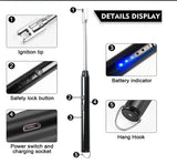 Flexible-neck USB arc lighter with a rechargeable battery for easy access to hard-to-reach areas.