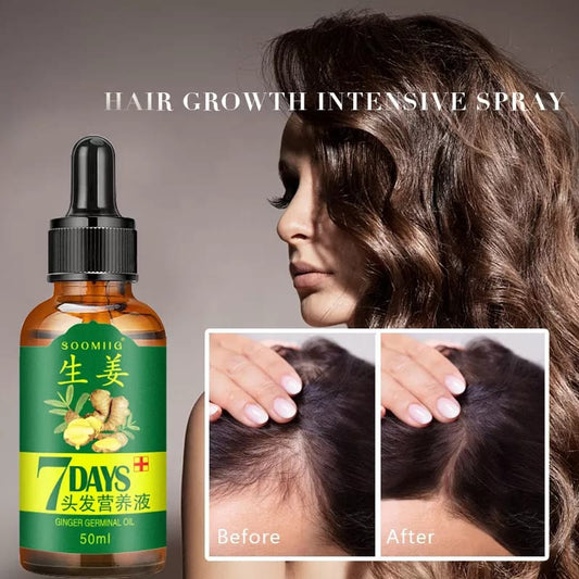 Hair growth intensive spray bottle with before and after hair growth