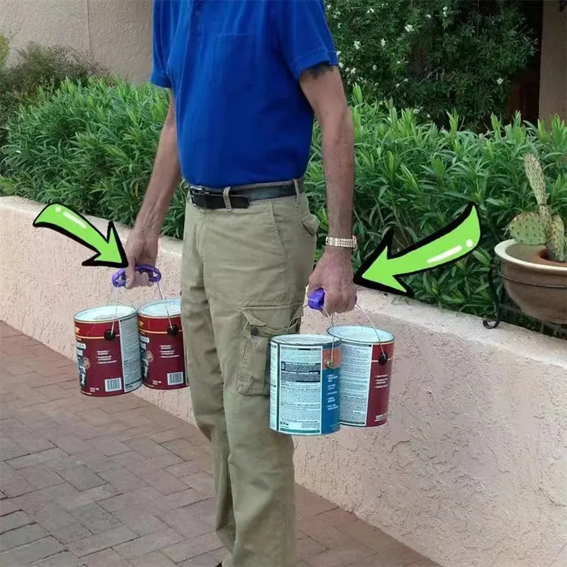 Grocery bag handle grip holder that reduces hand pressure while carrying heavy shopping bags.