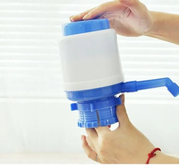Hand-operated bottle water pump for quick and convenient drinking water dispensing.