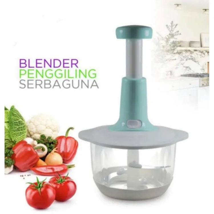 Multifunctional blender with vegetables on a white background
