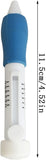 A white and blue plastic dip tube shown vertically on a white background, with a measurement annotation indicating 11.5cm (4.