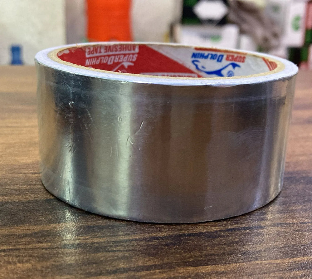 Roll of duct tape on a wooden surface