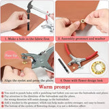 Step-by-step guide on how to use a buttonhole tool with text instructions.