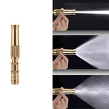 High-pressure garden hose nozzle with adjustable spray settings for lawns, gardens, and car washing.