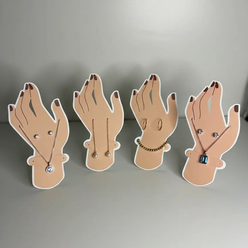Decorative jewelry display card set for displaying earrings, pendants, and other fashion accessories.
