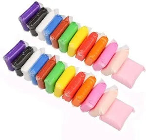 Kids multi-color modeling clay set featuring soft air-dry clay for arts and crafts activities.