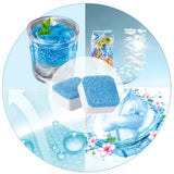 Collage of blue ice cubes with various contexts on a light blue background