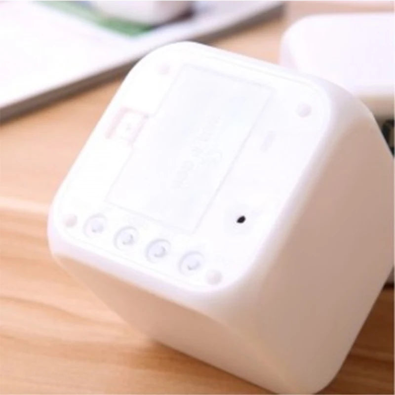 LED digital glow alarm clock featuring seven color-changing lights and an easy-to-read display.