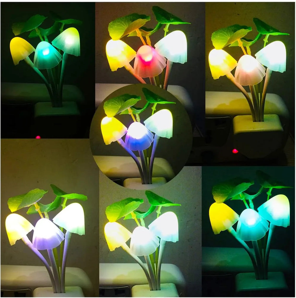 Decorative mushroom night light with LED illumination for a charming indoor ambiance.