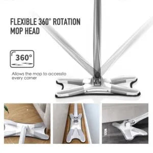 Manual hand-free floor mop designed for easy squeezing and effective cleaning on hard floors.