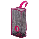 Net bag with pink handle and trim on a white background