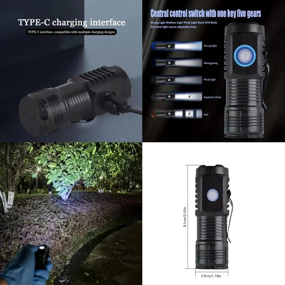 Mini LED emergency touch light with a rechargeable design for home, office, and outdoor use.