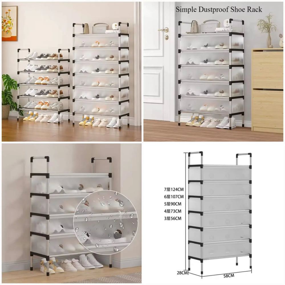 Multi-layer shoe organizer rack designed to maximize storage while keeping footwear easily accessible.