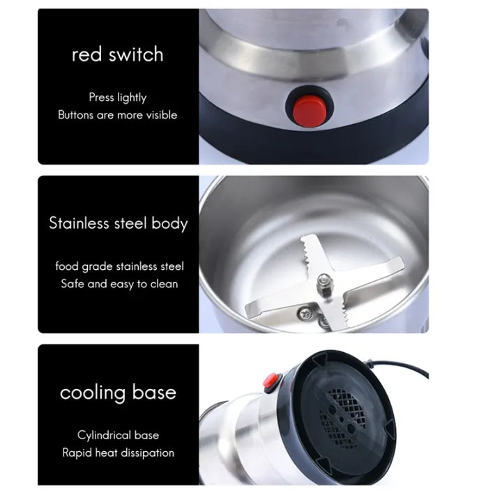 Multi-purpose kitchen grinder for coffee beans, herbs, spices, and everyday food preparation.