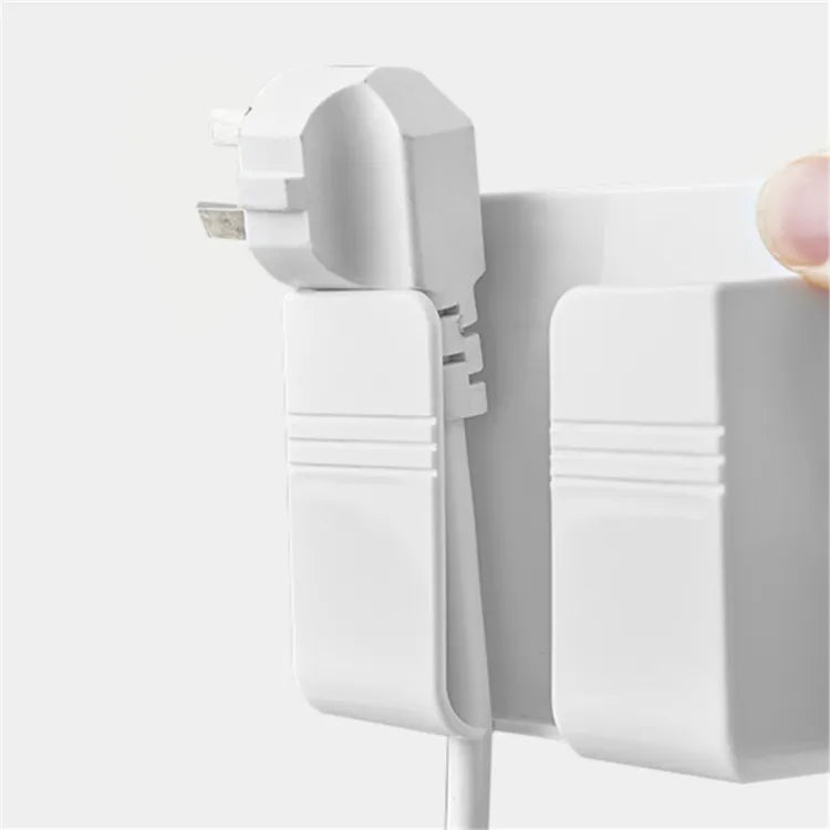 White electronic device with a USB cable on a light gray background