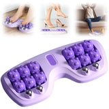 Purple foot massager with massage balls and nodes on a white background