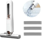 Cleaning tool with water spray and replacement heads on a white background
