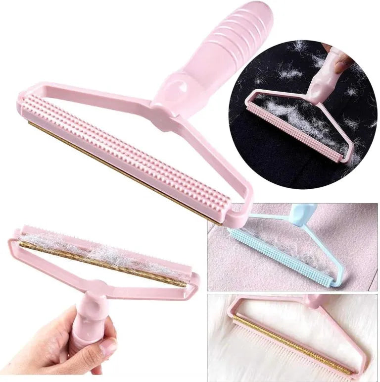 Portable lint remover designed to restore clothing by removing fuzz and fabric pilling.