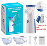 Mesh Nebulizer with packaging, accessories, and usage instructions.