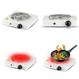 Electric single hot plate stove for efficient cooking with compatible pots and pans.