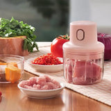 Portable USB rechargeable food chopper with a 250ml bowl for everyday kitchen use.