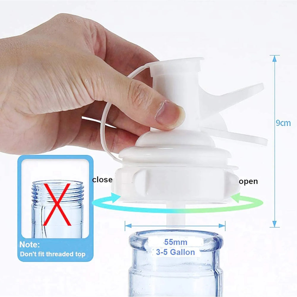 Portable dispenser nozzle for 19L water bottles, ideal for home, office, and outdoor use.