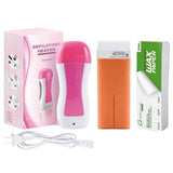 Electric wax heater hair removal kit designed for professional-style waxing at home.