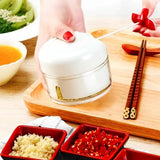 Power food chopper for convenient chopping and mincing of vegetables, fruits, and herbs.